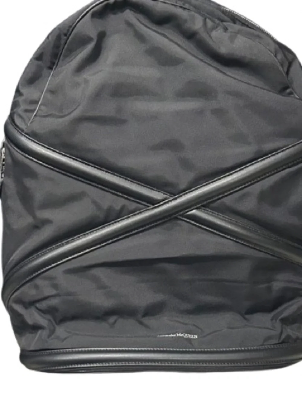 Alexander McQueen Harness Backpack – Black Nylon & Leather Trim Made in Italy